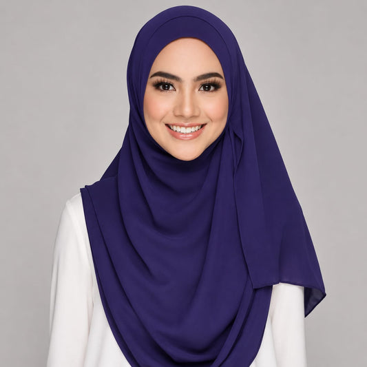 Instant Hijab with 2 Loops - NAVY BLUE