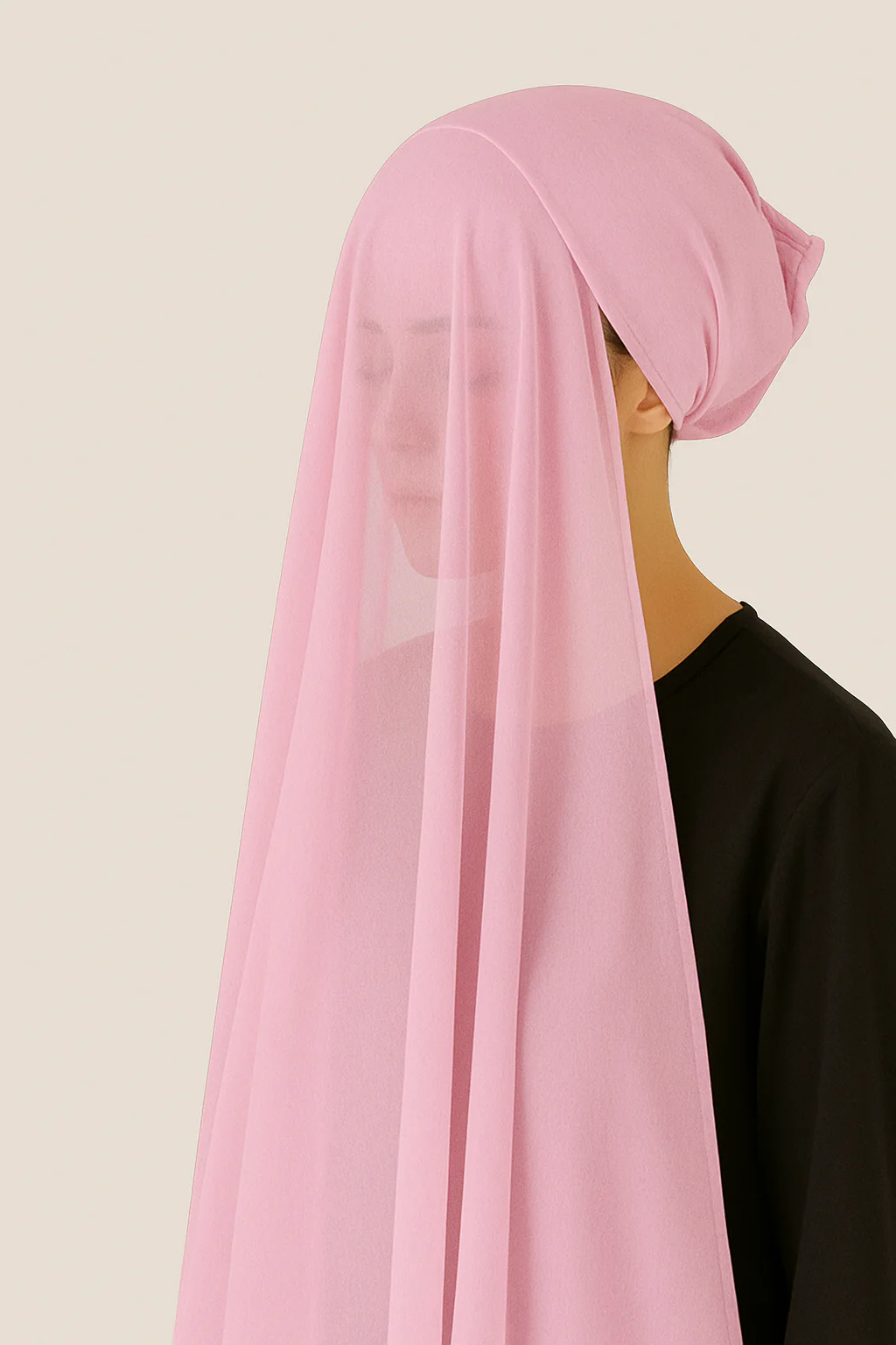 Instant Hijab with Stitched Cap - LIGHT PINK