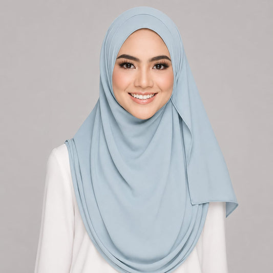 Instant Hijab with 2 Loops - SKY BLUE